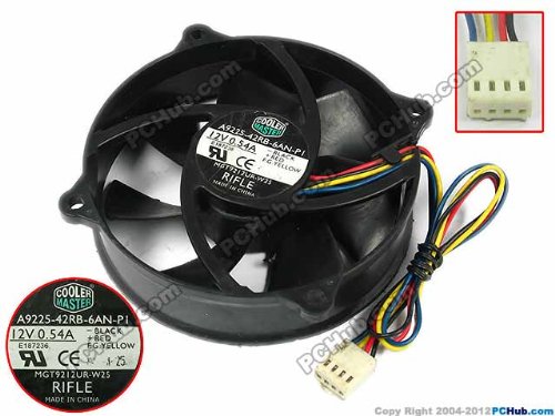 COOLER MASTER MGT9212UR-W25 12V 0.54A SERVER - ROUND FAN, 4-WIRE, 95x25mm