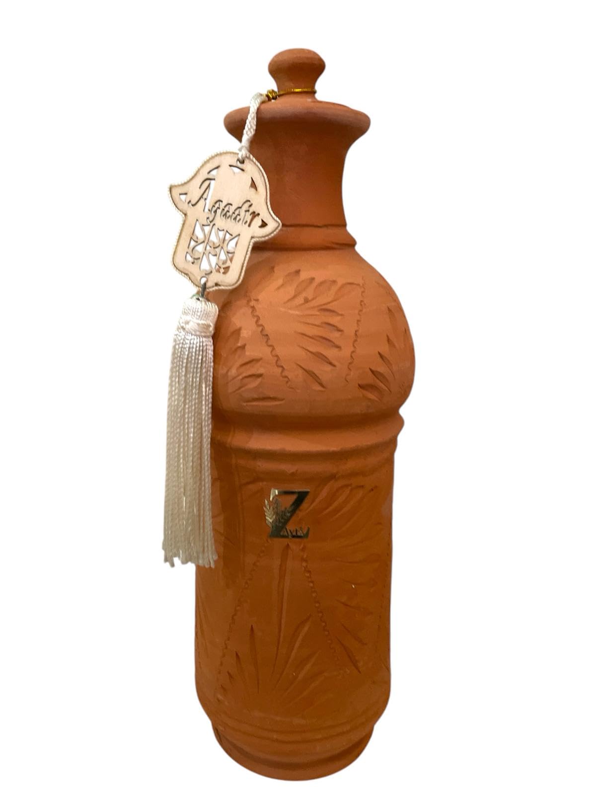 JARRE EN TERRE CUITE : UNE MANIÈRE NATURELLE DE PURIFIER VOTRE EAU - ENSEMBLE COMPLET AVEC 2 TASSES ET UN PLATEAU EN BOIS INCLUS, CAPACITÉ DE : 2l +ou - LITRES.