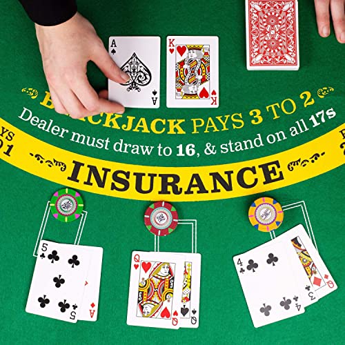 Brybelly Blackjack And Roulette Table Felt | Gaming Mat Perfectly Sized To Fit Most Dining Room Tables | Roll Out Felt For Casino, Gambling Games | Double-Sided Felt For Casual And Entry Level Gamers #TOP2