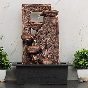 Global Grabbers Polyresin Table Top Indoor Outdoor Water Fall Fountain with LED Lights Home Decor Decoration Gift Gifting Items-A_COP-SF31-(1)