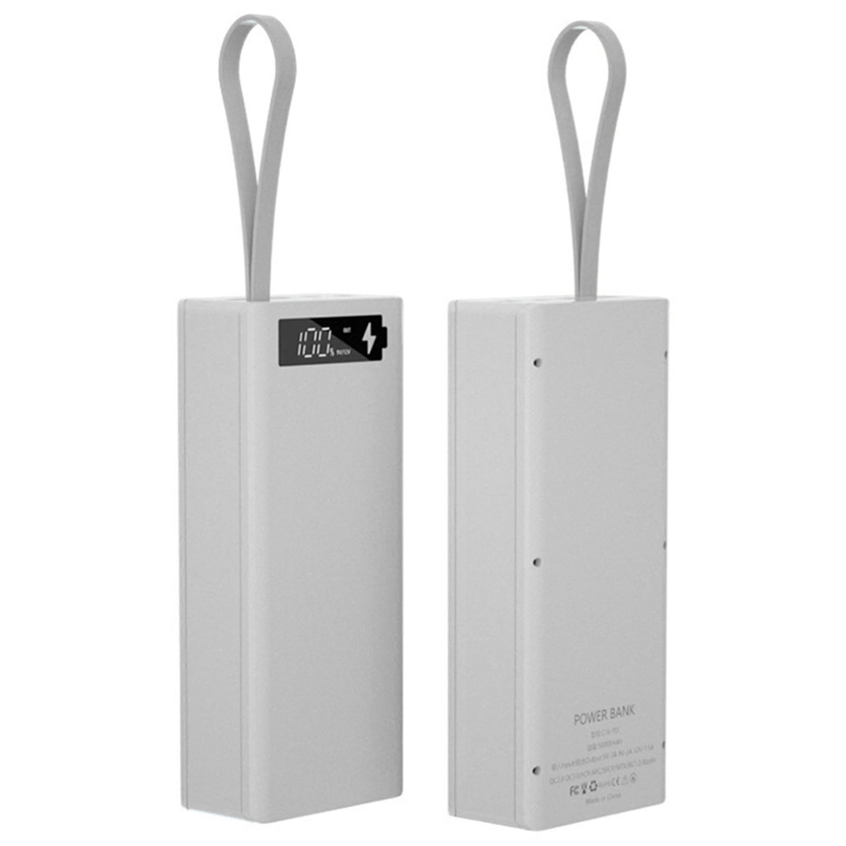 4pz 16X18650 Scatola di Stoccaggio delle Batterie PD QC3.0 Quick Charge DIY Power Bank Box Case 18650 Battery Holder Box Bianca