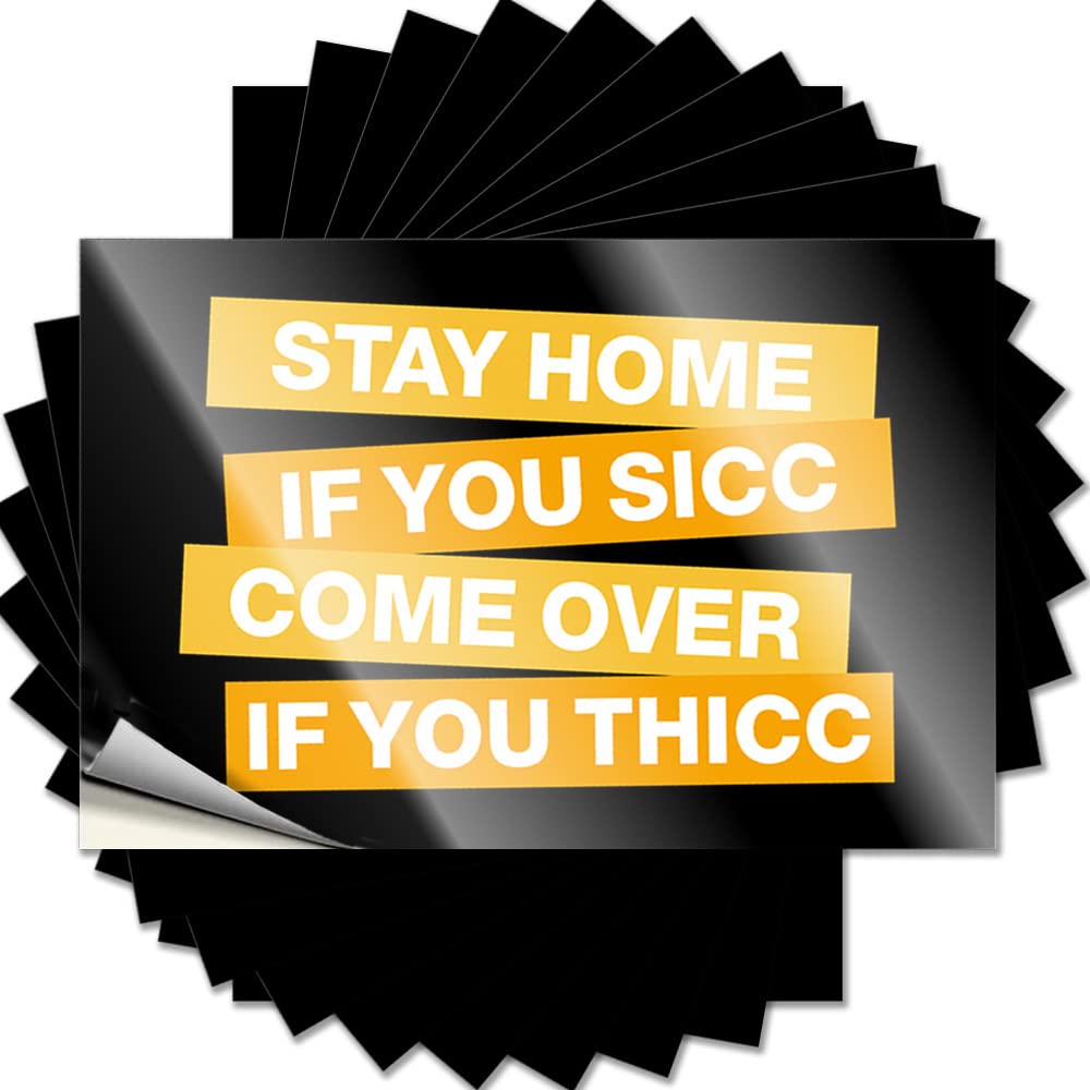 Decal New Easy Apply | Stay Home If You Sicc Come Over If You Thicc Crazy Tumbler Peel and Stick(12X18CM)