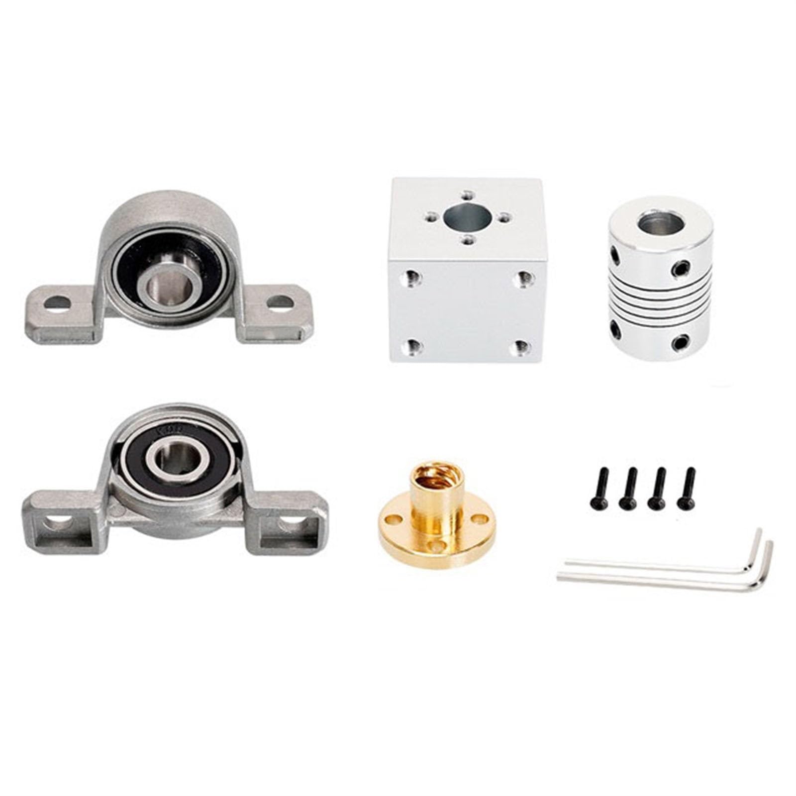 Jeu Fileté TR8x1 TR8x2 TR8x4 TR8x8 Tige Filetée Trapézoïdale 8 Mm De Diamètre Tige Filetée En Acier Inoxydable Vis Mère T8 Avec écrou En Laiton Vis Trapézoïdale (couleur