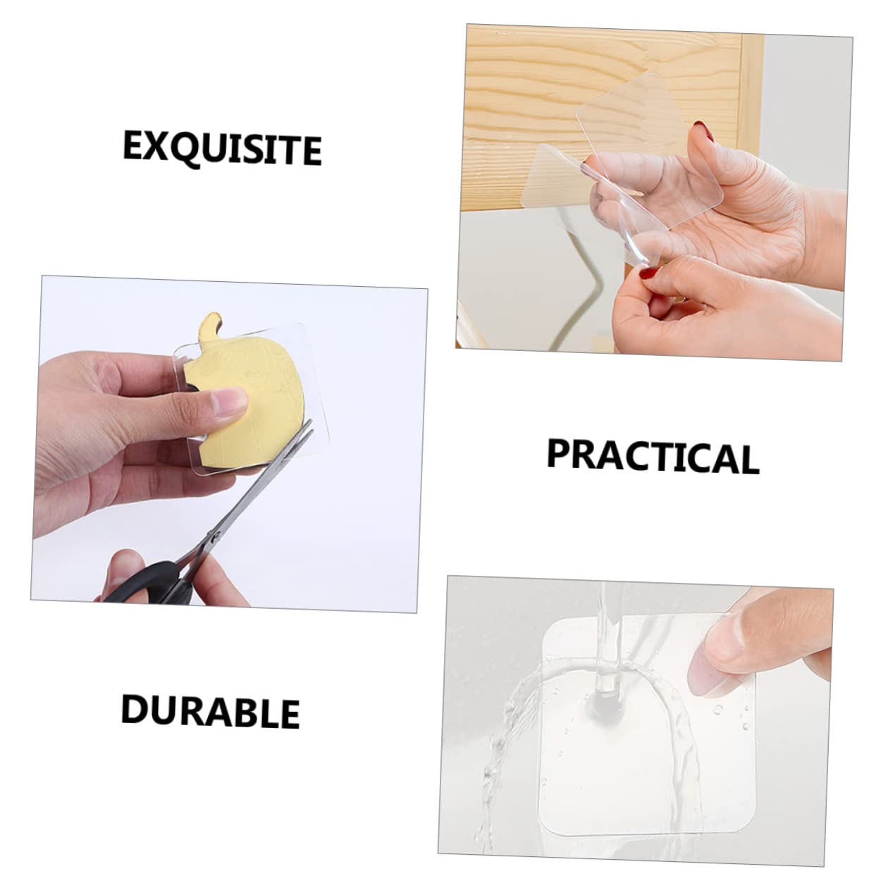 SHINEOFI 200 piezas Cinta Adhesiva Doble Cara Nano Transparente Unidades Cuadrada Fuerte Para Colgar Cuadros y Decoración Pared Sin Daños