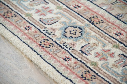 Steffensmeier Orientteppich Beige | 100% Schurwolle | Handgeknüpfter Orient Teppich, Größe: 80x400 cm – Bild 3