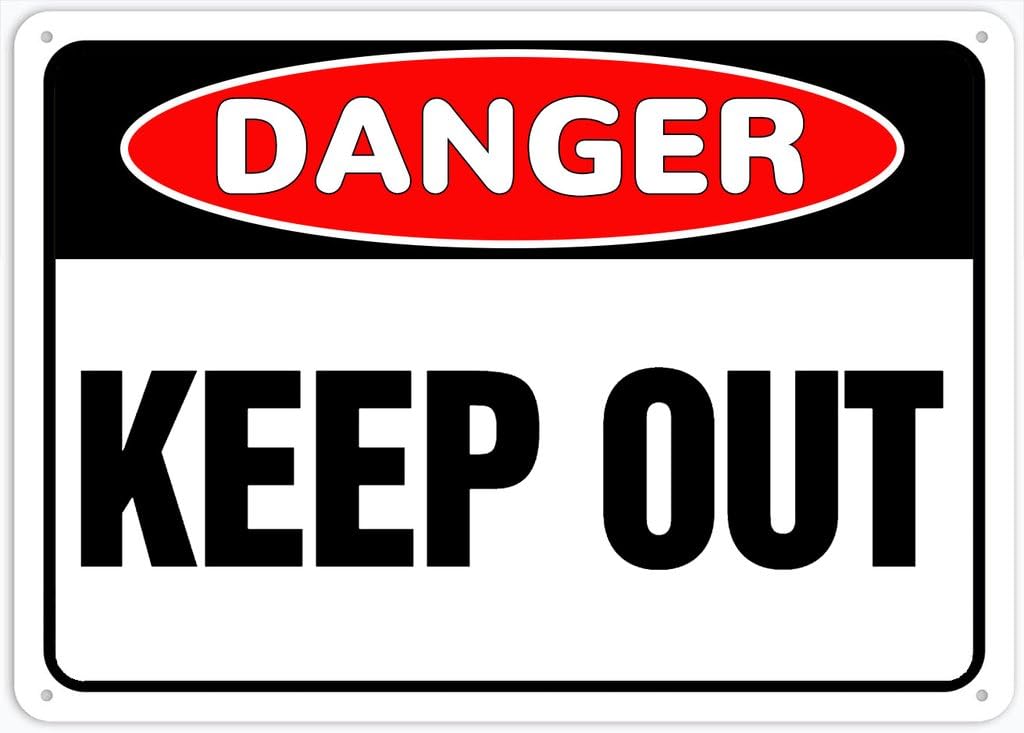 8"x12" Tin Metal Sign - Danger Safety Sign Keep Out - Decorative Plate For Shop, Yard, Garage, Outdoor Wall