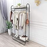 Kefair Metal Garment Rack Free-Standing Closet Organzier Heavy Duty Clothes Rack with 4 Side Hooks...