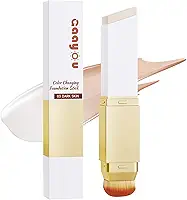 Bastão de creme Blanc Cover, base coreana que muda de cor, cobertura total, corretivo, maquiagem, ponta dupla, pincel removível para um visual impecável (pele escura)