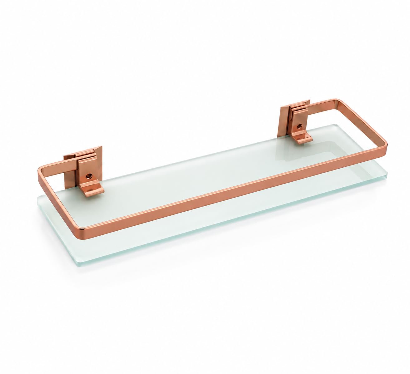 Front Glass Shelf with Frosted Glass | Shelf for Bathroom & Kitchen | Storage Shelf Bathroom Accessories | Modern Wall Shelf for Toiletries, Decor & Accessories-Pack of 1(Rose Gold, 12" x 5")-image-31