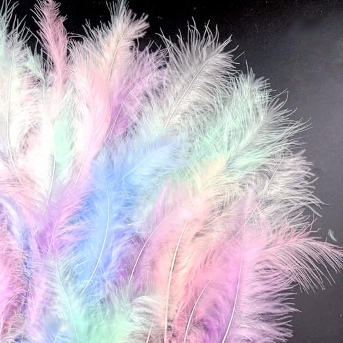 JZK 200pcs 9~15cm Colourful Pastel Natural Fluffy Feathers for Crafting Multi Coloured Real Feathers for Crafts DIY Material Dream Catcher - Image 3