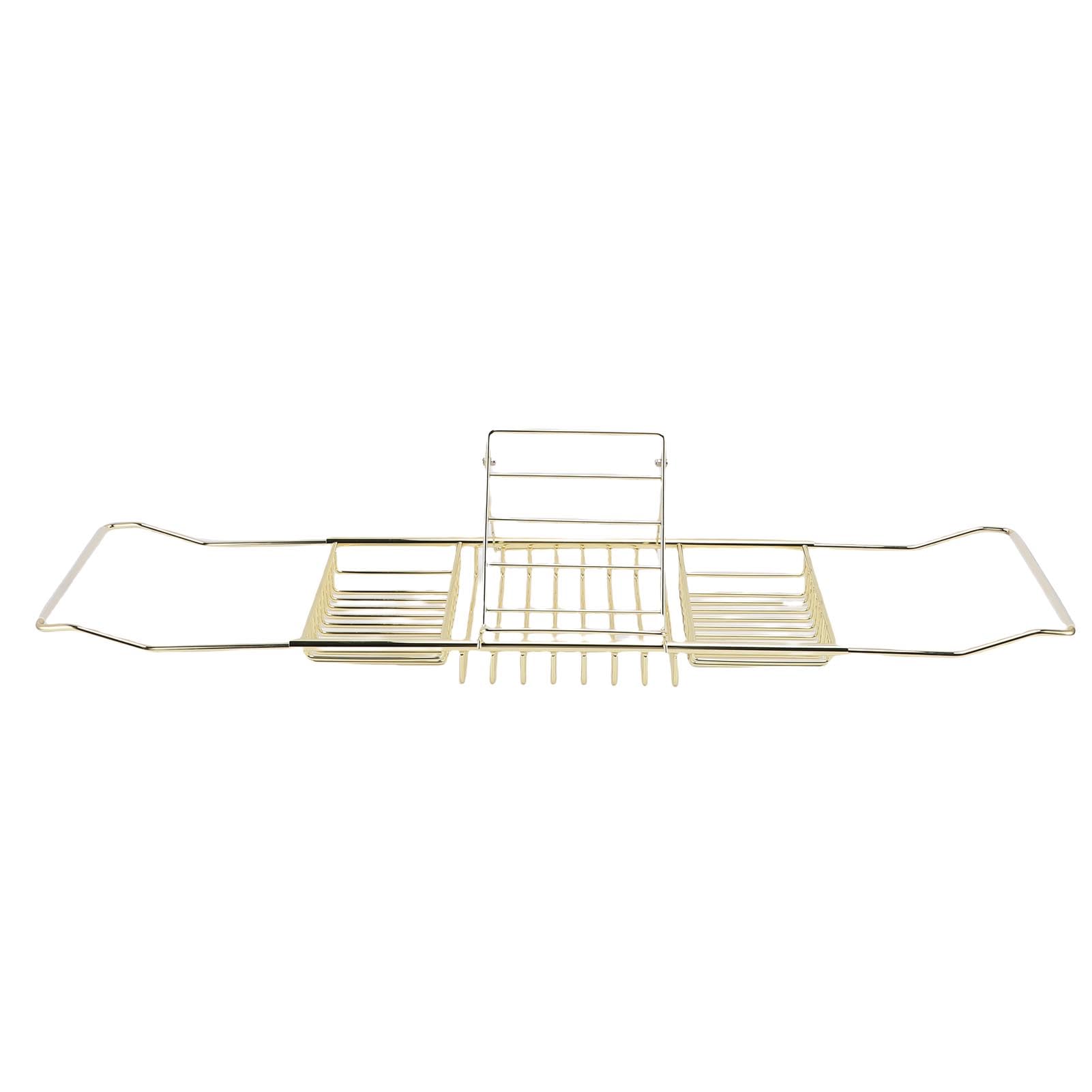 Bandeja para Bañera de Ducha, Estante Ajustable Extensible de Acero Inoxidable para Artículos Esenciales de Baño para Baños Modernos (Gold)
