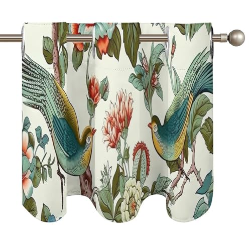 Cenefa floral de peonía Chinoiserie para solucionar la falta de privacidad en ventanas de cocina y baño 5