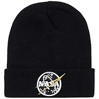 ALPHA INDUSTRIES NASA Beanie Hat, Black, One Size