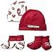 NFL San Francisco 49ers Print Cap & Bootie Set(4 Pack), 0-6 Months, Red