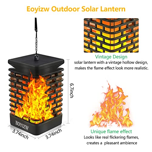 image for EOYIZW Solar Outdoor Lights 2 Pack- 99 LEDs Flickering Flame Solar Lan