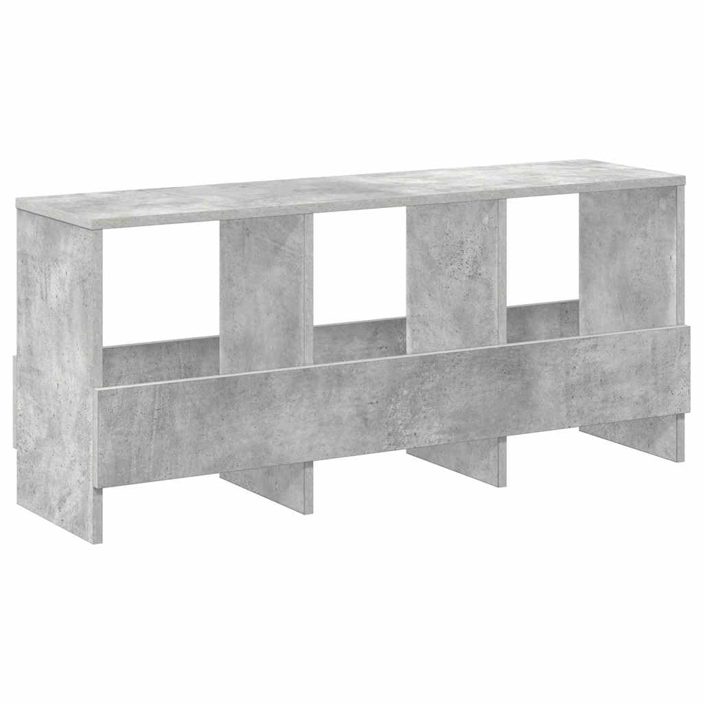 Banc de rangement avec porte-revues en bois gris