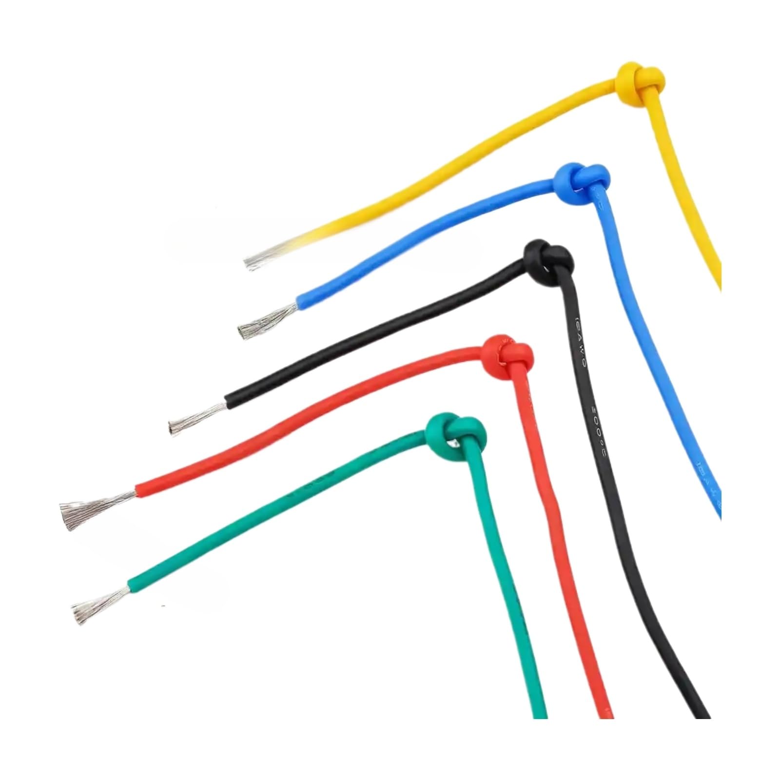 5 Colors Wire-28 AWG Cable Kit 10 ft 16 ft 33 ft Flexible(YELLOW; 5 m; 24 AWG)