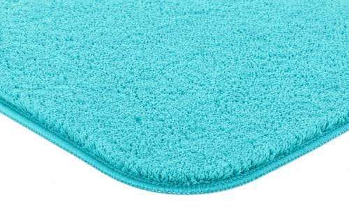 Alfombrilla de baño rectangular 50x80 azul aguamarina absorbente 8
