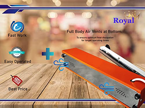 Image of Royal Hand Impulse Heat Sealing Machine | Made In India | 8 inch Inch (200 mm) | Beep Sound | Plastic Bag | Time Adjustment Facility | Table Top | Polythene Sealer