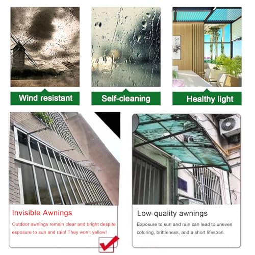Auvent extérieur en polycarbonate durable et acier de haute qualité