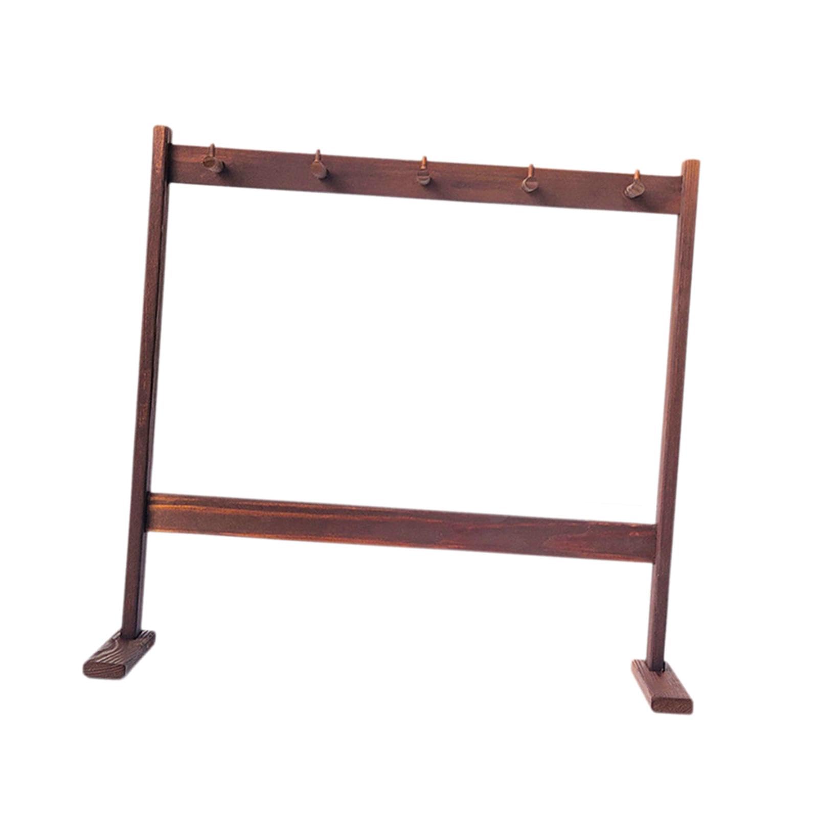 Menolana Wind Chime Stand Chime Holder Easy Assembly Floor Standing Wood Gong Stand Hanging Rack for Meditation Desktop Tea Room, Large