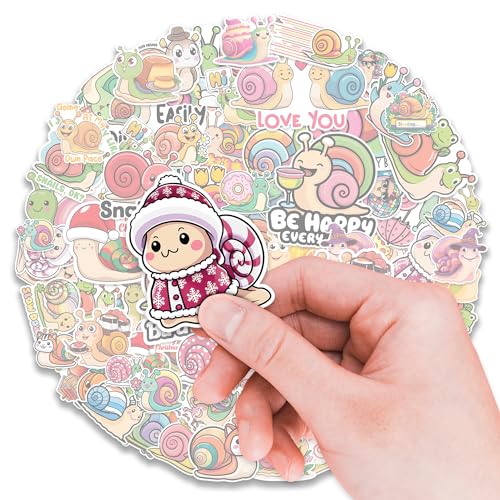 Image of Snail Stickers 50 Pieces Vinyl Waterproof Decal for Laptop Water Bottle Phone Car Window Bike Motorcycle Stakeboard Scrapbook Snails Sticker Gifts for Kid Teen Adult