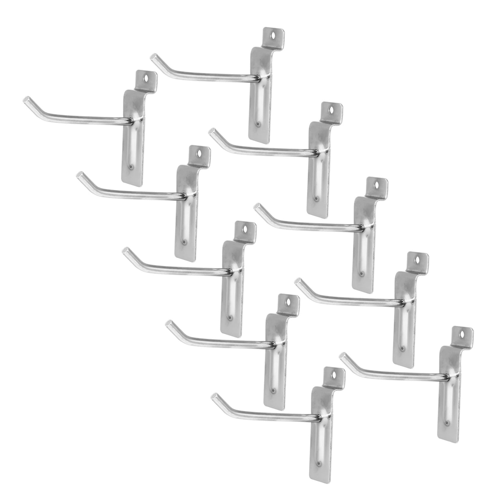 GLEAVI 10 Pcs Heavy Duty Utility Hooks Iron Slat Wall Hanging Hooks for Store Panel