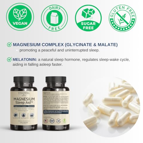 Vinatura Magnesium Sleep Aid - Magnesium Complex Supplement With Melatonin For Sleep thumb #2