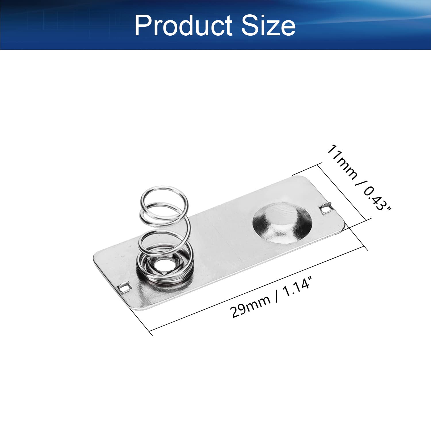 Heyiarbeit 50pcs AA Battery Spring Plate AA Battery Positive Negative Conversion Spring Contact Nickeling Plate 29mmx11mm