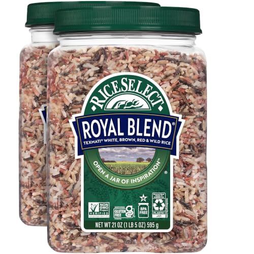 RiceSelect Royal Blend, Texmati White, Brown, Wild, &amp; Red Rice, 21 oz (Pack of 2)