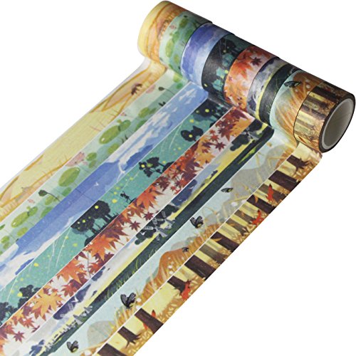 Uooom 24 Rolls Washi Tape Set - Spring Summer Autumn Winter Theme Masking Sticker Tape Adhesive For Diy Decoration Scrapbooking Craft Gift #TOP3
