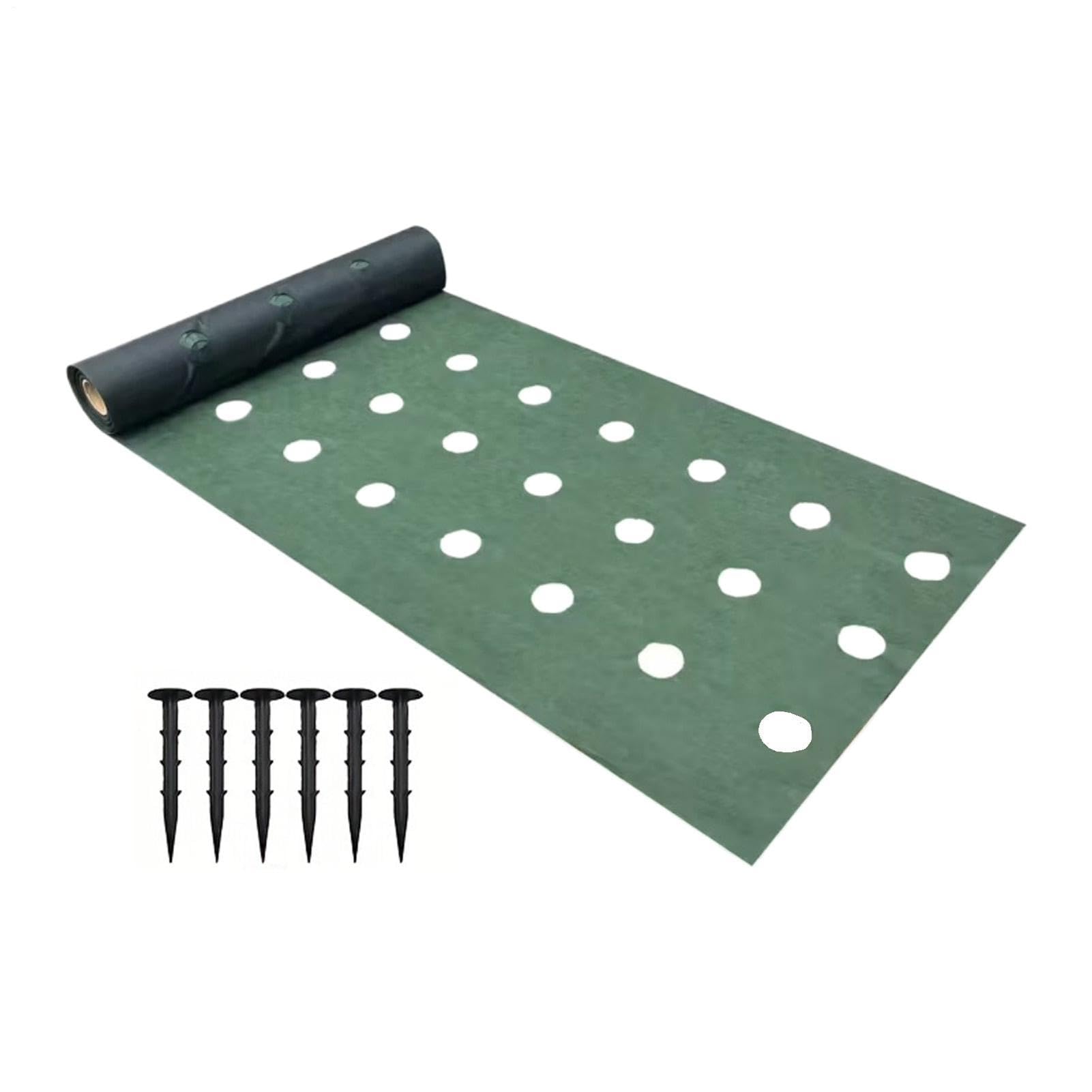 Zasdvn Heavy Duty Landscape Fabric, Pre-Punched Planting Holes Landscape Fabric, Grass Control Mulch For Vegetable Garden, Greenhouse, Backyard, Patio Planting