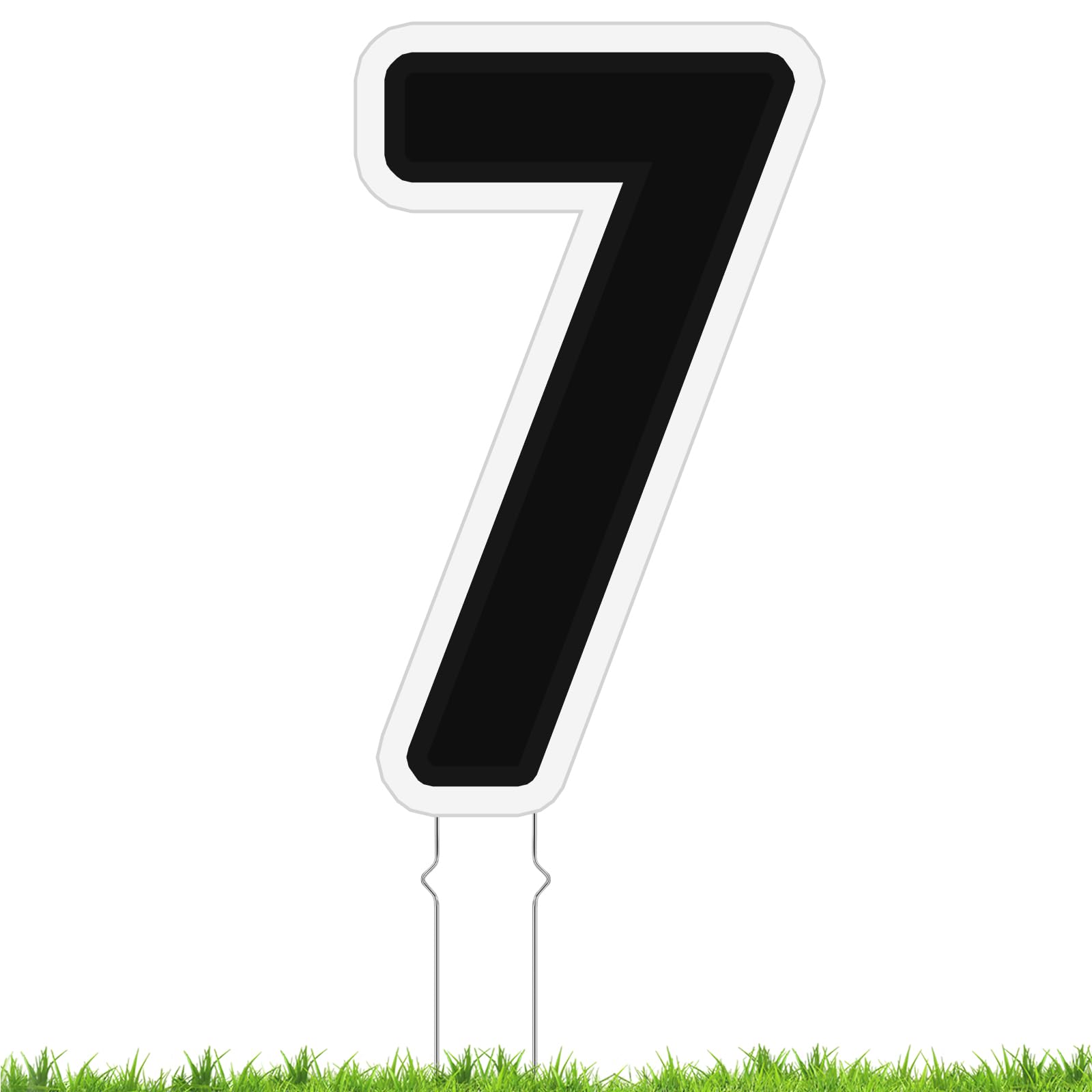 Photo 1 of Pelopy Number 7 Yard Sign, 24" Black and White