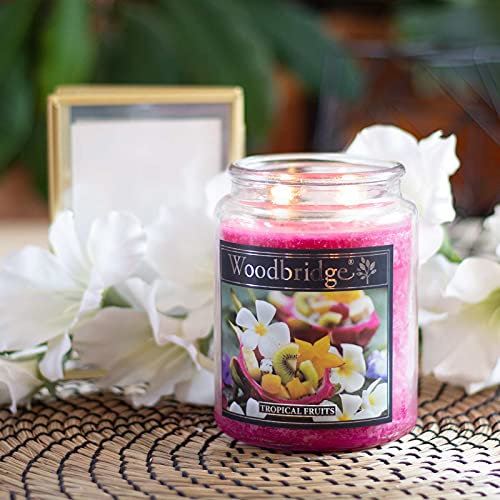 Woodbridge Geurkaars in glas met deksel | Tropical Fruits | Geurkaars fruitig | Kaarsen lange brandduur (130 h) | Grote… - Image 3