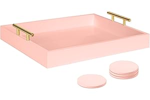 Chic Vanity Decor: Deluxe Pink Serving Tray for Modern Living