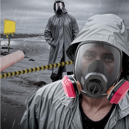 image for Wfoai Gas Mask Respirator 2 Pack: Full Face Gas Masks Survival Nuclear