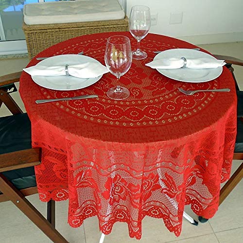 Toalha de Mesa de Fibra de Coco Redonda 4 Lugares 160 Diam. Cor:Branco