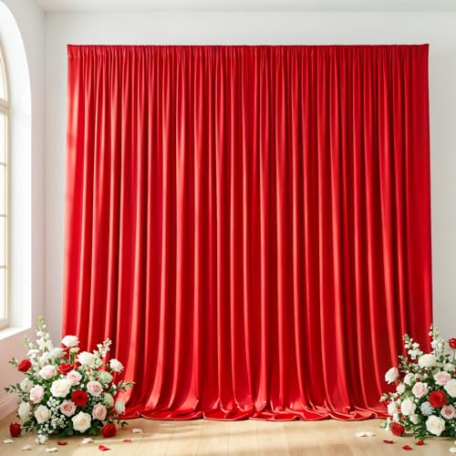 Cortina fondo rojo 20x10 pies 4 paneles para fotos