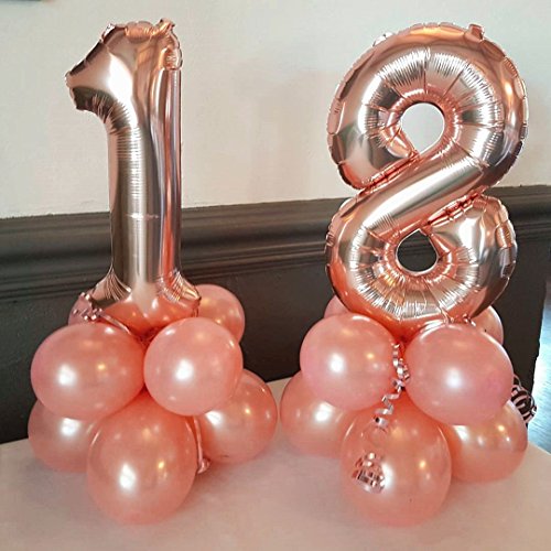 Glanzzeit 16 Inch Rose Gold Balloons Letter A To Z Number 0 To 9 Foil Balloons For Wedding Prom Birthday Party Baby Shower Christmas Decor (Number 1) #TOP1