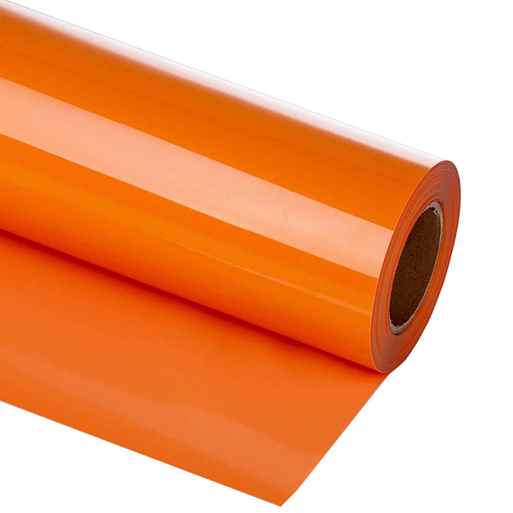 Guangyintong Heat Transfer Vinyl Orange HTV Rolls, 12" x 12ft Iron on Vinyl for T-Shirts, Matte Surface HTV for All Cutter Machine Easy to Cut & Weed
