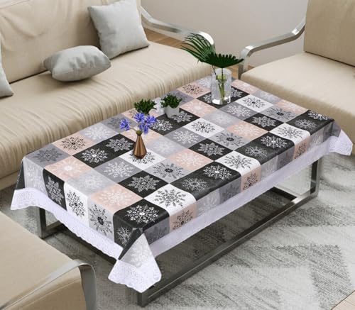 Image of Dakshya Industries PVC Waterproof Center Table Cover 40 x 60 Inch | Rectangle Coffee Table Cover | Spill Proof Oil Resistant Dustproof Heat Resistant Wipe Clean