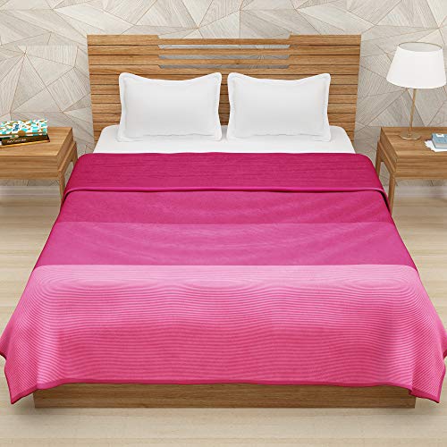 Image of Story@Home Flannel Light Weight Super Soft luxory Throw Blanket for the Bed Cozy Plush Polyster Solid Warm Fleece Couch Gradient Blanket for All Season, 90 inchx78 inch - 1 Pc, Hot Pink