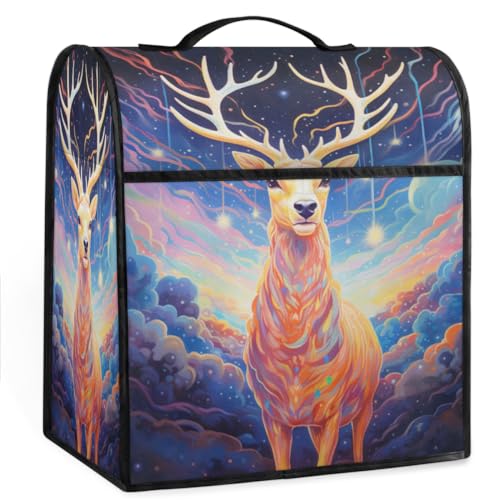 Coffee Maker Cover Starry Sky Deer Animal Kitchen Appliance Covers Small Appliance Covers Blender Cover Juicer Cover Dust Covers for Kitchen Appliances with Top Handle and Pockets,Washable,B602