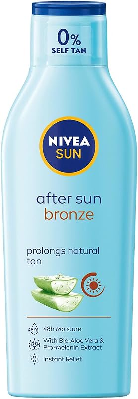 Loción corporal NIVEA Sun After Sun 200 ml (6,76 onzas líquidas) Loción ligera de rápida absorción para el cuidado corporal diario con sensación suave no grasa, producto para el cuidado de la piel apto para viajes para uso posterior al aire libre