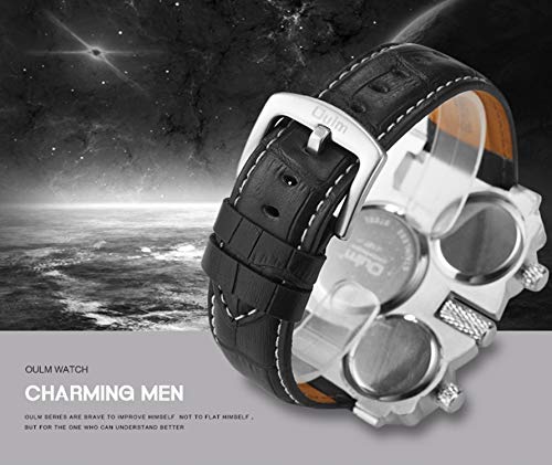 Fizili Mens Big Face Unique Military Watch - Three Black Analog Dials, Japan Quartz & Genuine Strap … #TOP4
