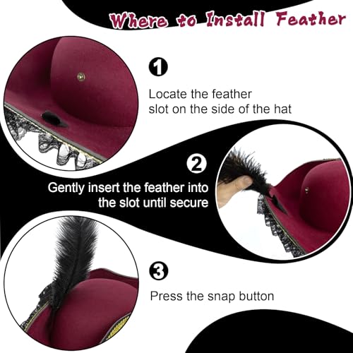 Lrvcnva Pirate Costume Hat Women,Pirate Accessories Halloween Costume,Renaissance Tricorn Hat for Adults by Lrvcnva - Image 5