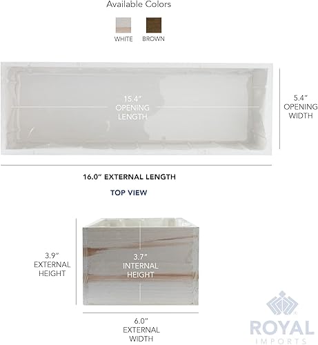 Vista 12 de Royal Imports Maceta de madera para flores, florero decorativo de madera con forro de plástico, cesta de almacenamiento de papel higiénico para caja