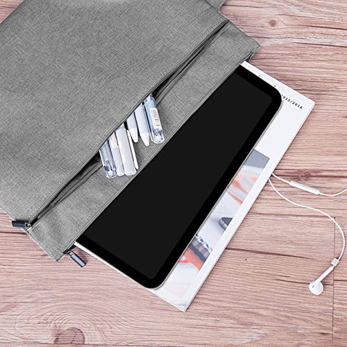 12 Inches Water-Resistant Tablet Sleeve Bag Carrying Case for iPad,Books,Pen and Documents,Protective Bag with Pocket (Grey)