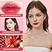 Lip Tint Korean Stain Set, 4 Colors Tinta Para Labios Waterproof Long Lasting Plumping Lip & Cheek Tint Moisturizing Non-sticky Easy Apply Mini Water Lipstick(Apple& Strawberry& Watermelon& Cherry)