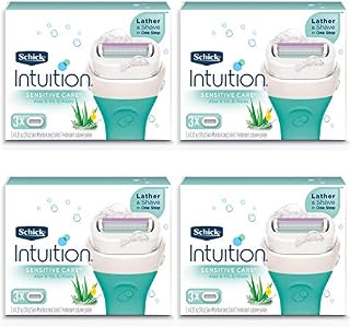 New Schick Intuition Sensitive Care moisturizing Razor Blade Refills for Women with Natural